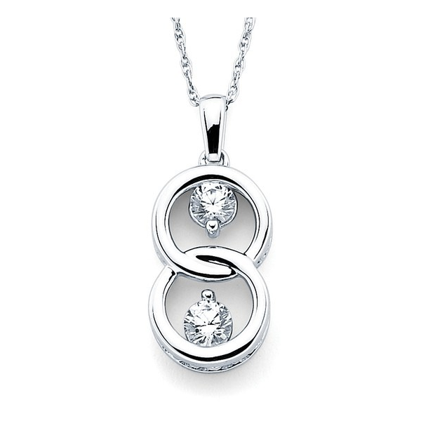 14KW .10 CTW TWO STONE DIAMOND PENDANT Holliday Jewelry Klamath Falls, OR