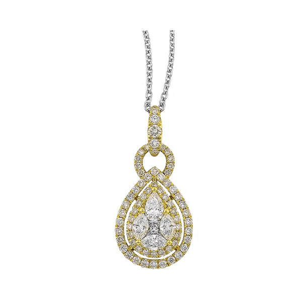 14KY .75 CTW DIAMOND DOUBLE HALO PENDANT Holliday Jewelry Klamath Falls, OR