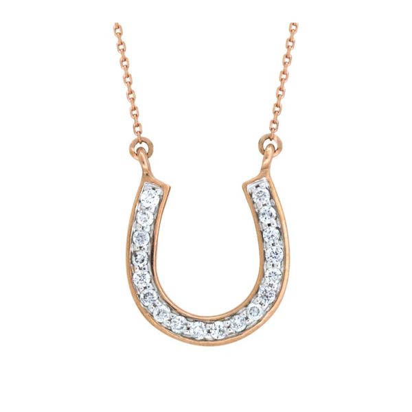 Lucky horse shoe diamond necklace. Holliday Jewelry Klamath Falls, OR