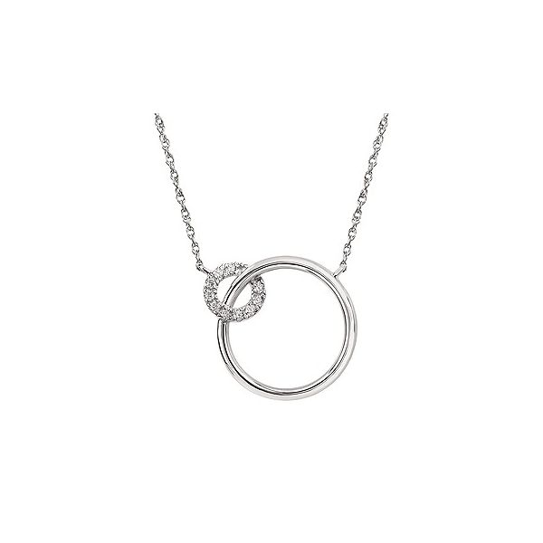 Double circle diamond necklace. Holliday Jewelry Klamath Falls, OR