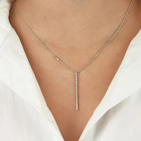 Dazzling Diamond Station Chain With Diamond Bar Pendant Holliday Jewelry Klamath Falls, OR