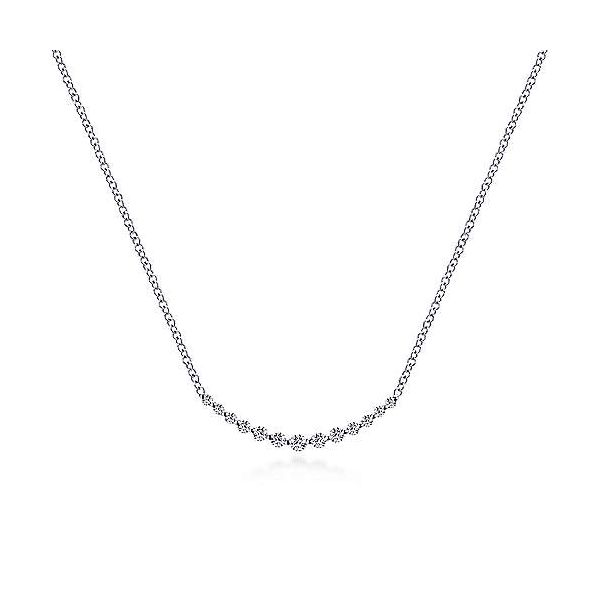 Diamond curved bar necklace by Gabriel & Co. Holliday Jewelry Klamath Falls, OR