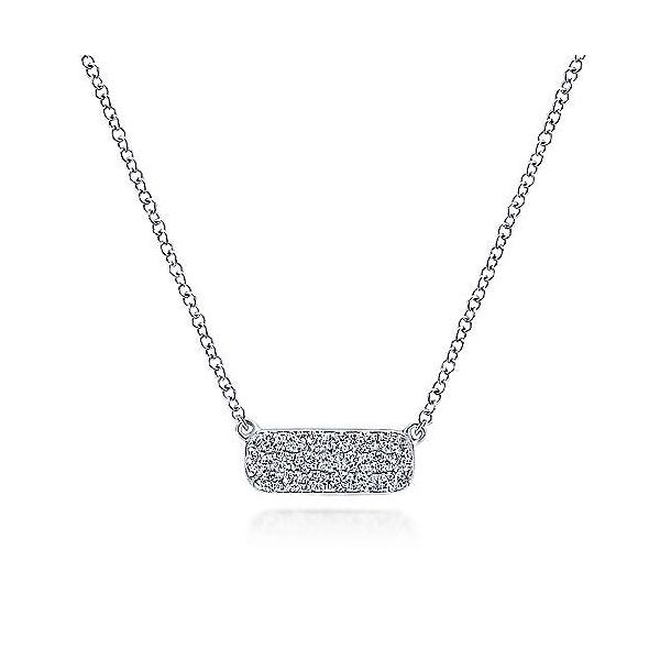 Rectangular diamond necklace by Gabriel & Co. Holliday Jewelry Klamath Falls, OR