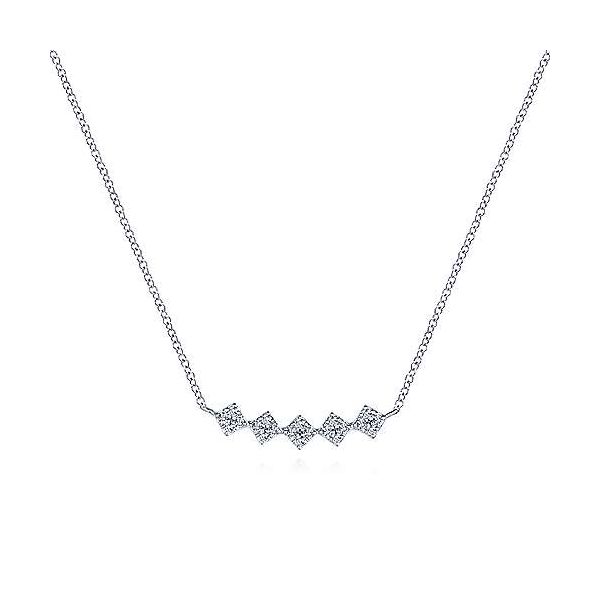 Pave diamond bar necklace by Gabriel & Co. Holliday Jewelry Klamath Falls, OR