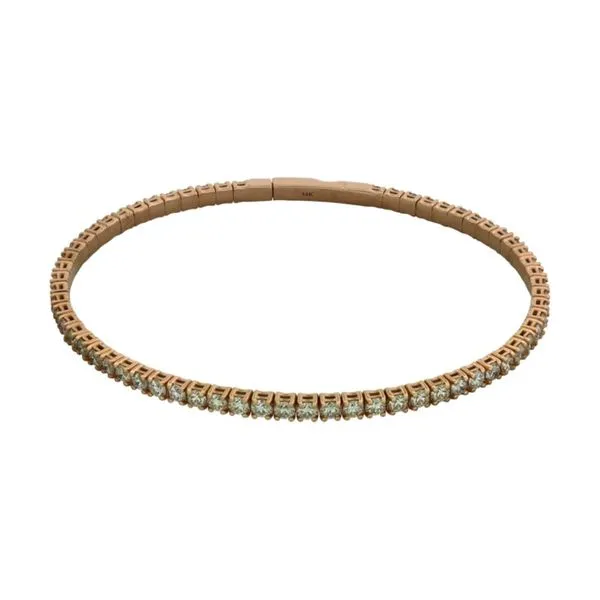 Flexible 3.42 carat  diamond bracelet in rose gold. Holliday Jewelry Klamath Falls, OR