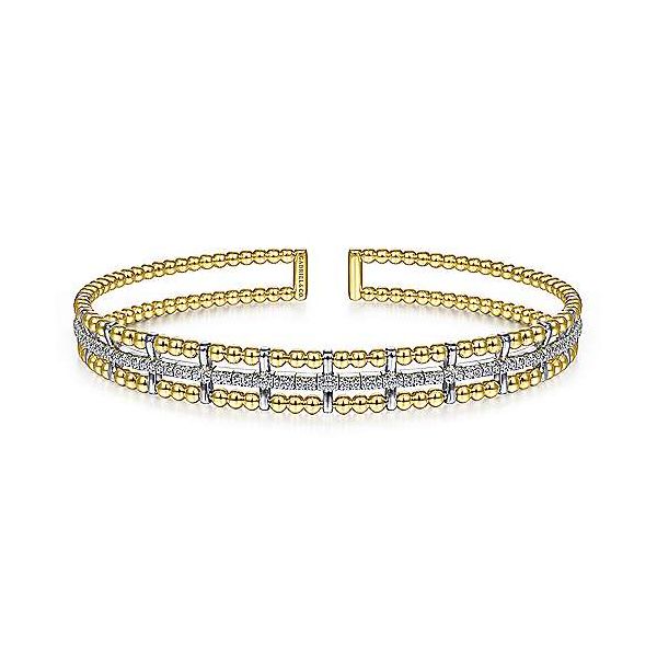 Beguiling Bujukan Beaded Diamond Cuff Bracelet by Gabriel & Co. Holliday Jewelry Klamath Falls, OR