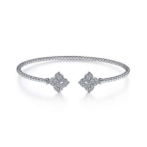 Floral Bujukan diamond cuff bracelet by Gabriel & Co. Holliday Jewelry Klamath Falls, OR