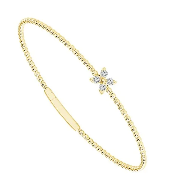 Dainty 14ky diamond flower  flex bracelet Holliday Jewelry Klamath Falls, OR