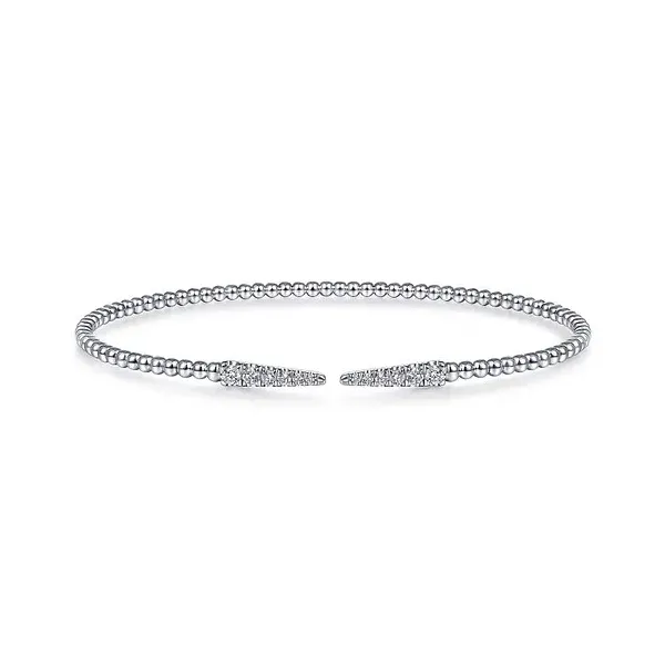 Unique white gold and diamond spikes split bangle by Gabriel & Co Holliday Jewelry Klamath Falls, OR