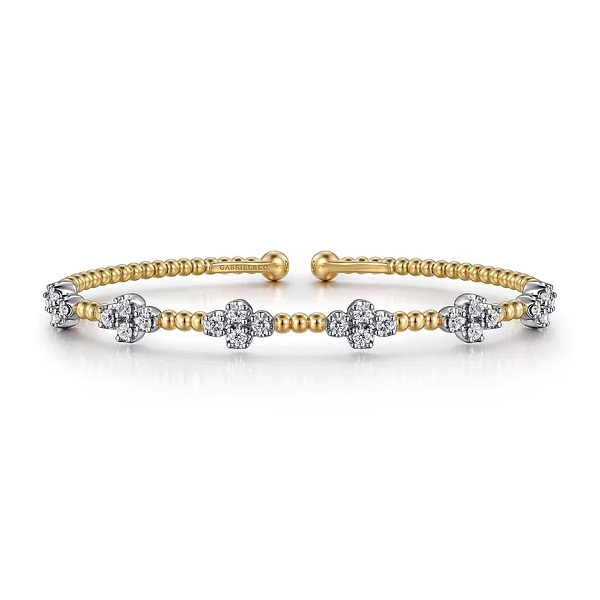 Gabriel Stunning14K White-Yellow Gold Bujukan Diamond Bangle Holliday Jewelry Klamath Falls, OR