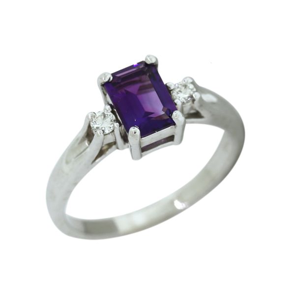Stunning Amethyst and Diamond Ring Featured in 14 Karat White Gold Holliday Jewelry Klamath Falls, OR