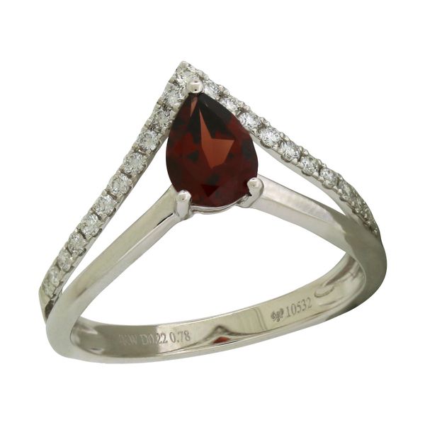 Garnet and diamond chevron style ring. Holliday Jewelry Klamath Falls, OR