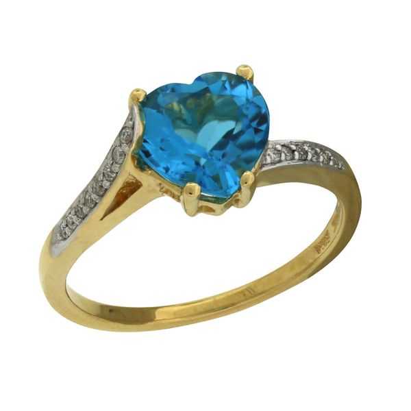 Heavenly Heart Shaped Blue Topaz and Diamond Ring Holliday Jewelry Klamath Falls, OR