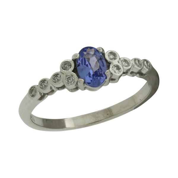 Tanzanite and diamond ring featured in white gold. Holliday Jewelry Klamath Falls, OR