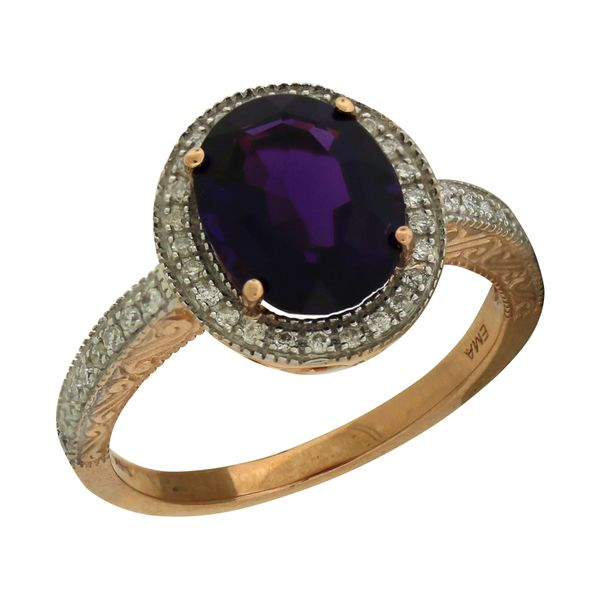 Amazing Amethyst and Diamond Engraved Ring Holliday Jewelry Klamath Falls, OR