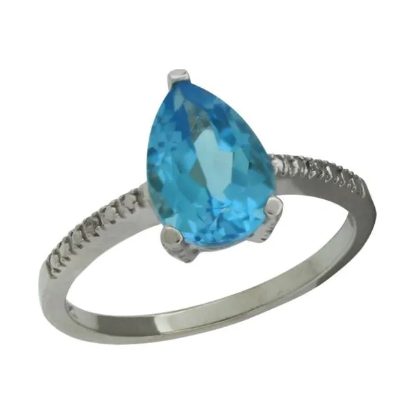 Pear shaped blue topaz ring. Holliday Jewelry Klamath Falls, OR