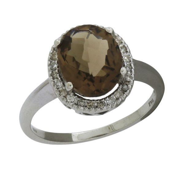 Smokey quartz halo ring. Holliday Jewelry Klamath Falls, OR