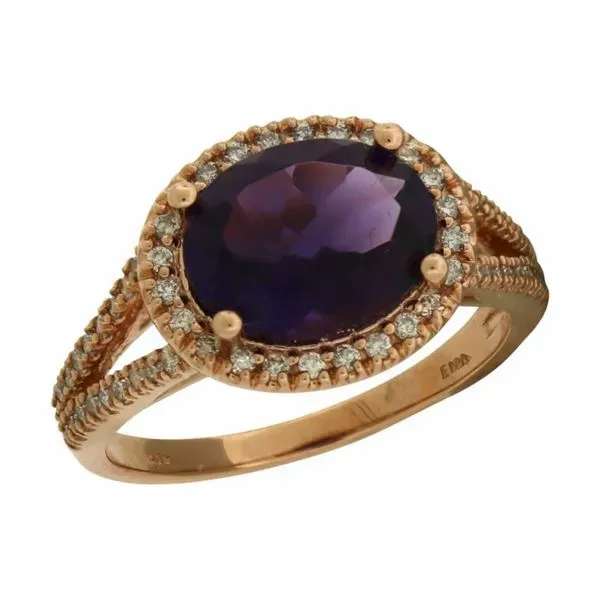 Beautiful halo design amethyst ring. Holliday Jewelry Klamath Falls, OR