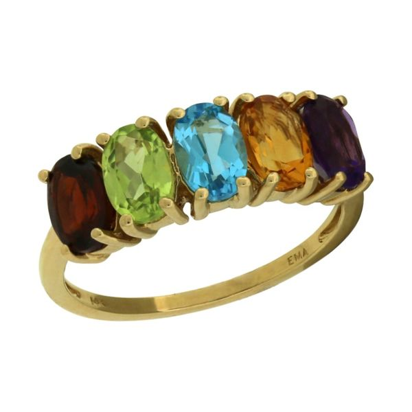 14ky multi-colored stone ring. Holliday Jewelry Klamath Falls, OR