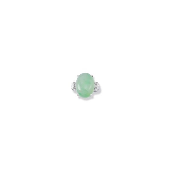 Gorgeous green jade and diamond ring. Holliday Jewelry Klamath Falls, OR