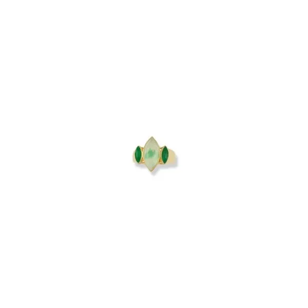 Three stone green jade ring. Holliday Jewelry Klamath Falls, OR