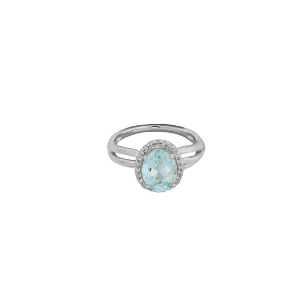 Gorgeous aquamarine and diamond split shank ring. Holliday Jewelry Klamath Falls, OR