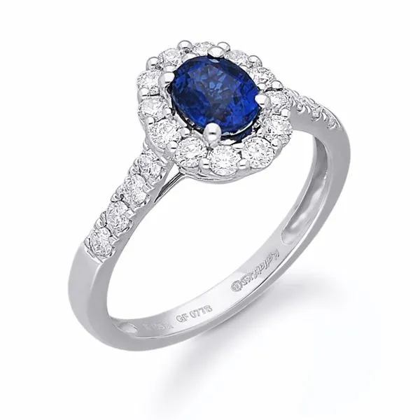 Royalty inspired sapphire and diamond ring. Holliday Jewelry Klamath Falls, OR