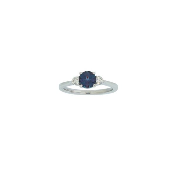 Dazzling created alexandrite and diamond ring. Holliday Jewelry Klamath Falls, OR