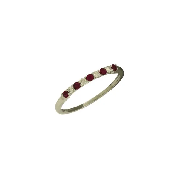 Petite Alternating Ruby and Diamond Ring Holliday Jewelry Klamath Falls, OR