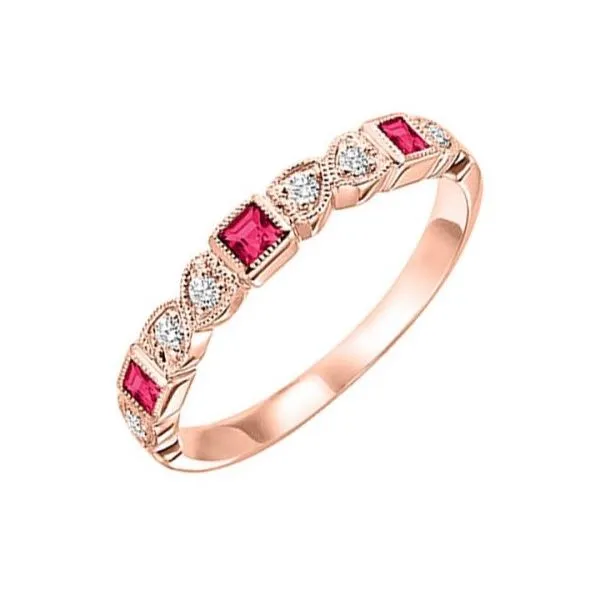 Refined and Rose' Stackable Diamond and Ruby Ring Holliday Jewelry Klamath Falls, OR