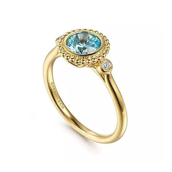 Stunning Bujukan Blue Topaz and Diamond Ring by Gabriel & Co. Holliday Jewelry Klamath Falls, OR
