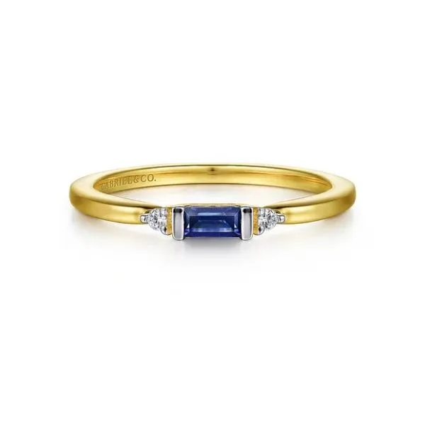 Petite straightline sapphire and diamond ring Holliday Jewelry Klamath Falls, OR
