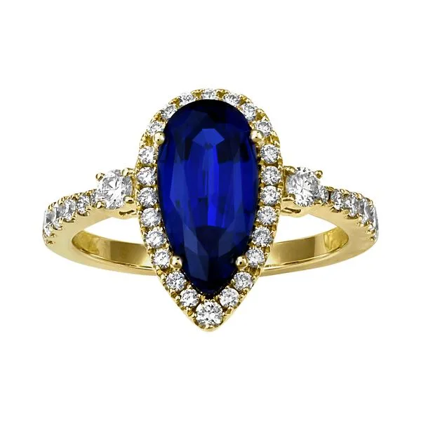 Classic styling highlights this stunning Chatham created sapphire ring Holliday Jewelry Klamath Falls, OR