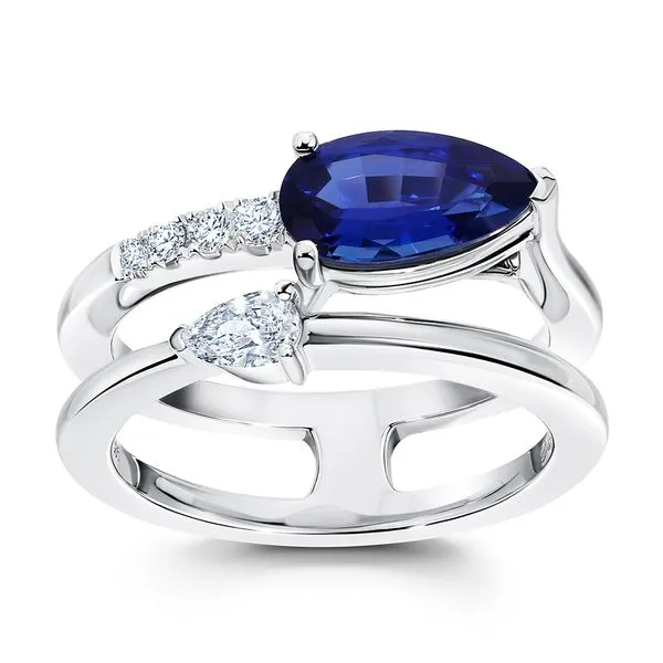 Modern designed Chatham created Sapphire ring Holliday Jewelry Klamath Falls, OR