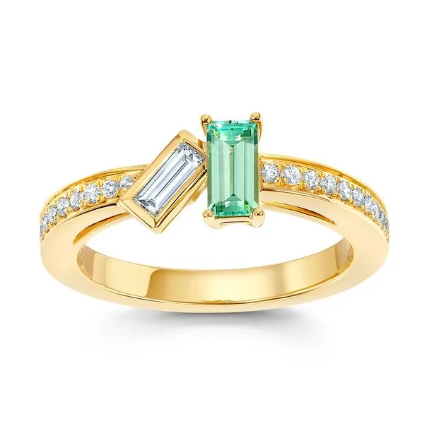 Playful ring featuring Chatham created Chysoberyl Holliday Jewelry Klamath Falls, OR