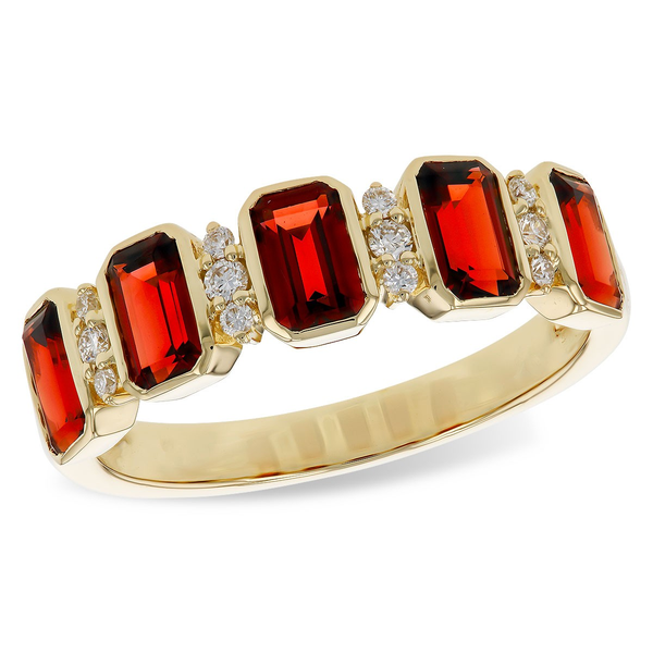 14KY .12 CTW EMERALD CUT GARNET STACKER RING Holliday Jewelry Klamath Falls, OR