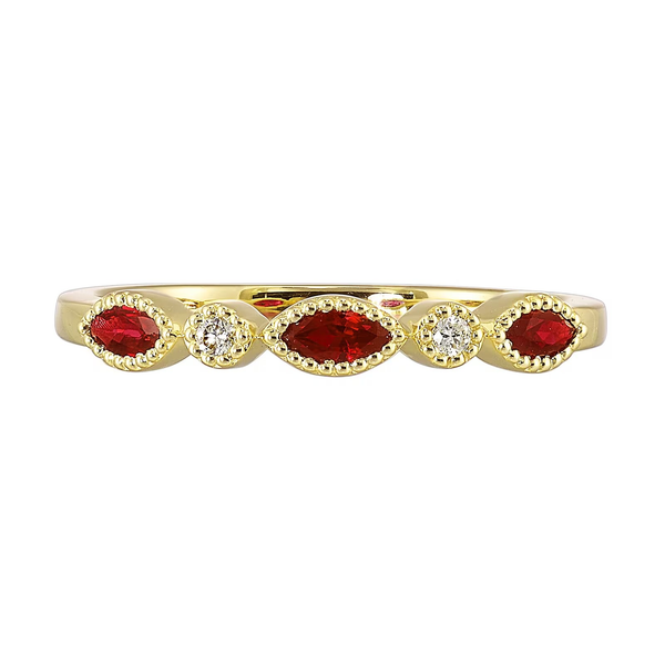 10KY .02 CTW DIAMOND & GARNET STACKABLE RING Holliday Jewelry Klamath Falls, OR