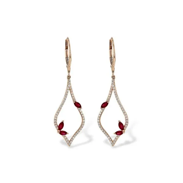 Allison Kafuman rose gold ruby earrings. Holliday Jewelry Klamath Falls, OR