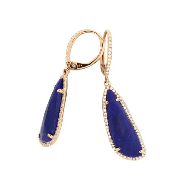 14 karat rose gold lapis drop style earrings Holliday Jewelry Klamath Falls, OR