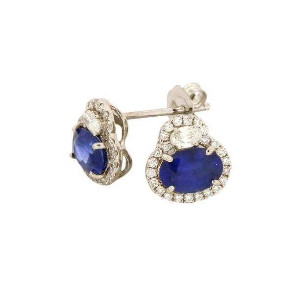 Beautiful and Elegant Ceylon Sapphire and Diamond Earrings Holliday Jewelry Klamath Falls, OR