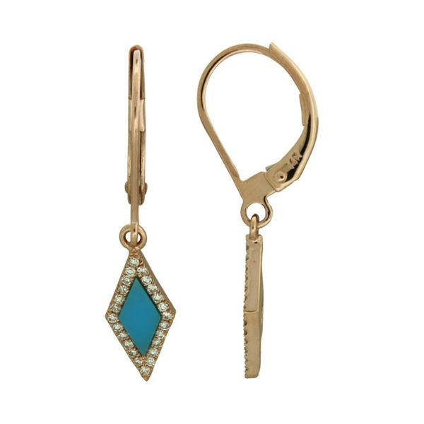 14 karat rose gold turquoise earrings Holliday Jewelry Klamath Falls, OR