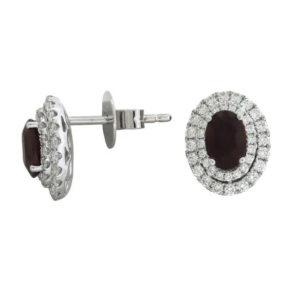 Ruby Double Halo Earrings Holliday Jewelry Klamath Falls, OR