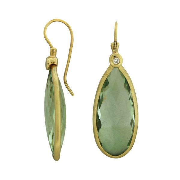 Large green amethyst dangle earrings from Cherie Dori collection Holliday Jewelry Klamath Falls, OR