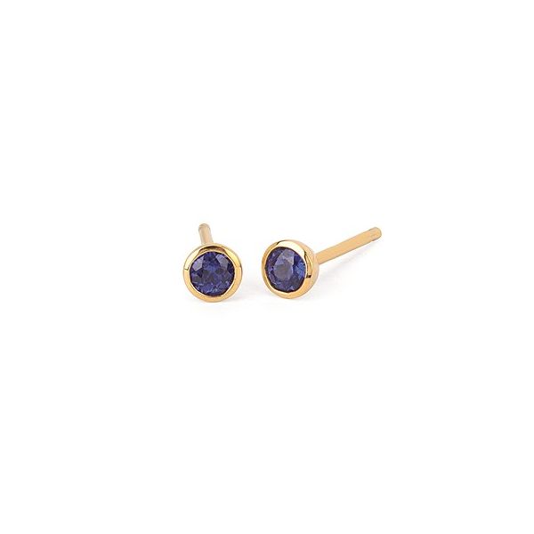 Laboratory-grown sapphire earrings. Holliday Jewelry Klamath Falls, OR