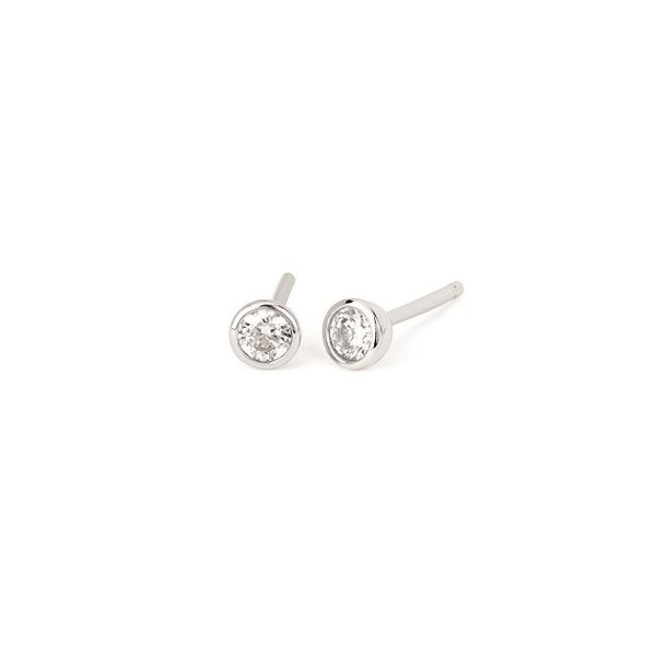 White sapphire solitaire earrings. Holliday Jewelry Klamath Falls, OR