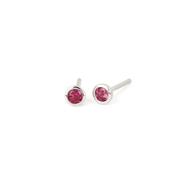 Genuine pink tourmaline solitaire earrings. Holliday Jewelry Klamath Falls, OR