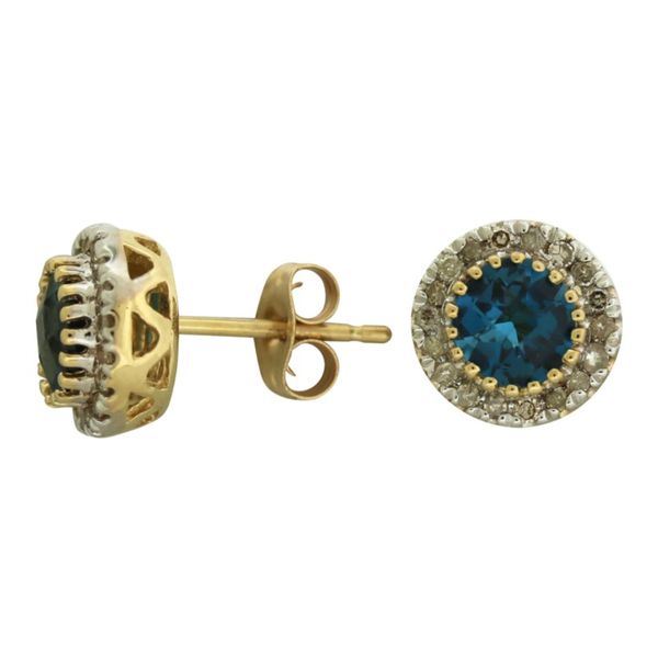London blue topaz diamond earrings. Holliday Jewelry Klamath Falls, OR