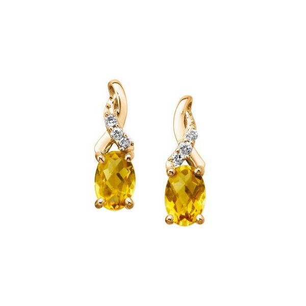 14 karat yellow gold citrine and diamond earrings Holliday Jewelry Klamath Falls, OR