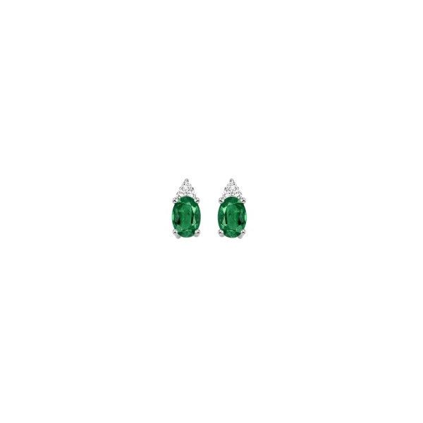 Traditional emerald and diamond earrings. Holliday Jewelry Klamath Falls, OR