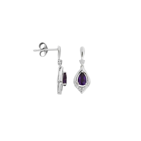 Amethyst and diamond dangle earrings. Holliday Jewelry Klamath Falls, OR